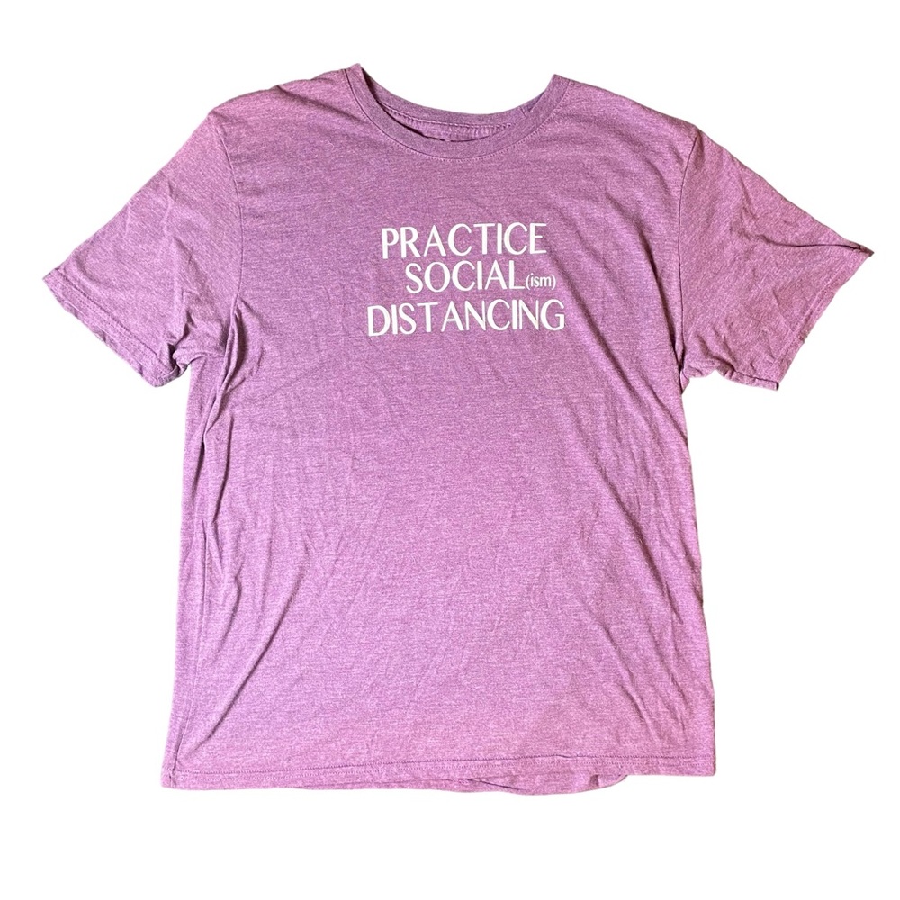 Practice Socialism Distancing Purple Gildan Funny T-shirt Women’s‎ Large